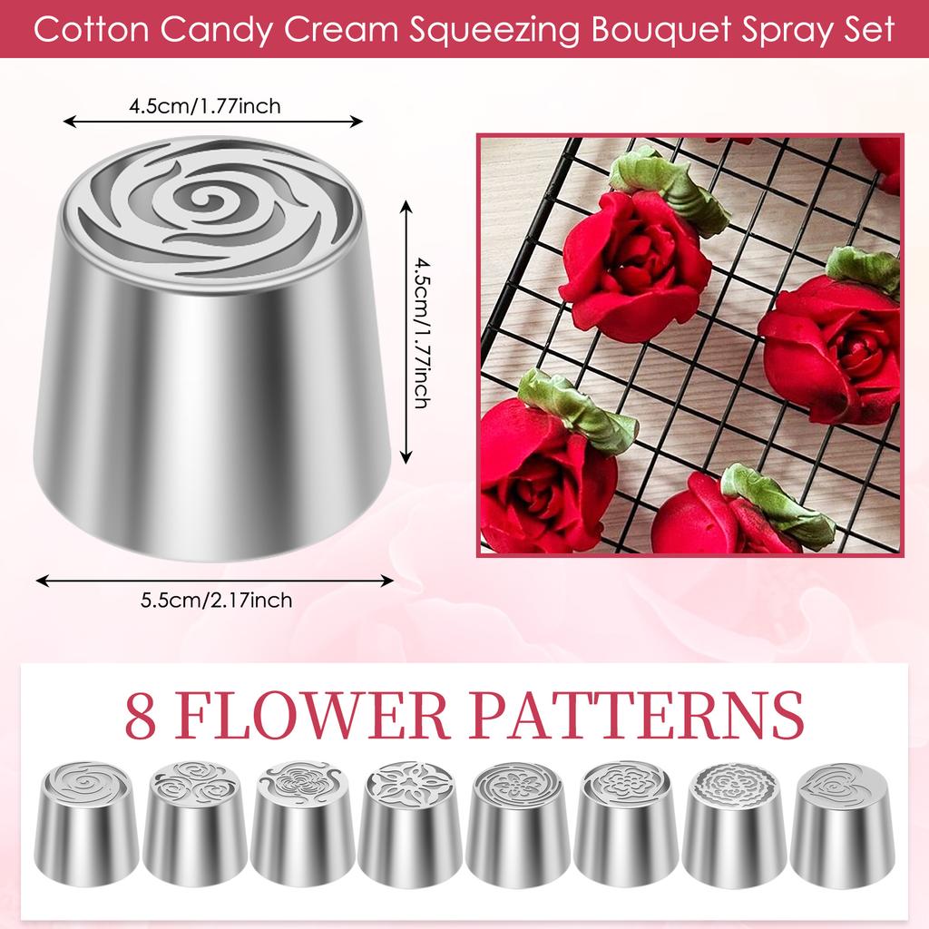 6/8 Pcs Russian Piping Tips Stainless Steel Cake Nozzles Set Layered Rose Icing Tip Flower Piping Tips Kit for Cake Decoration