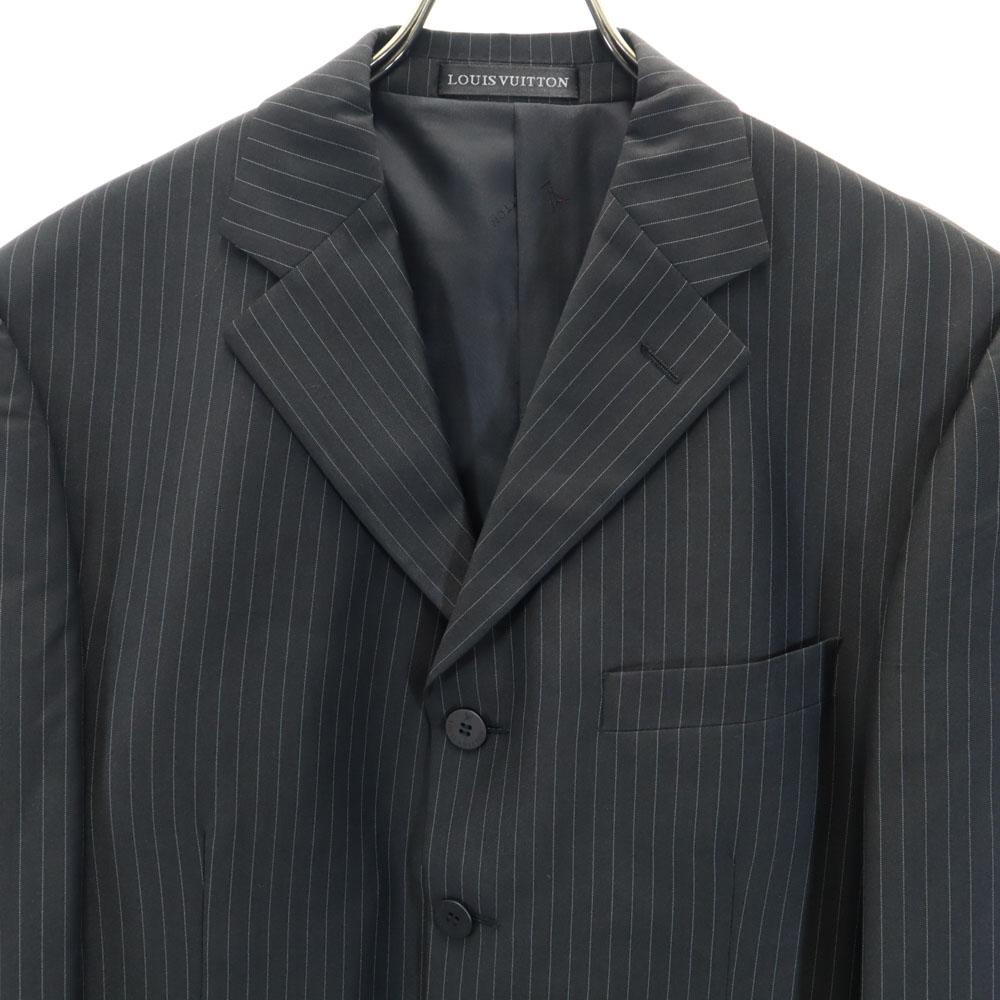 Louis Vuitton Striped Pattern Suit Setup 48/32 Charcoal Gray Men's Used