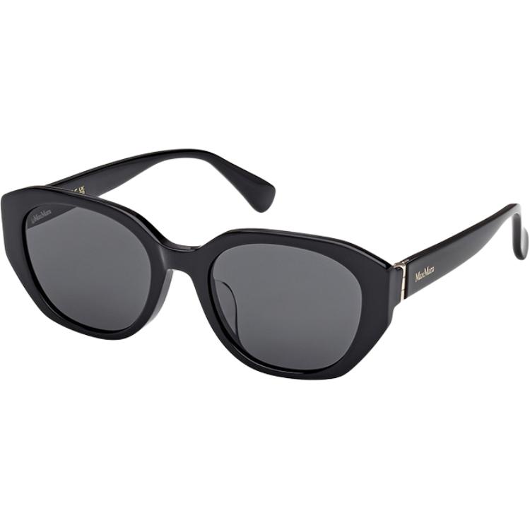 MaxMara Logo Oval Sunglasses Unisex Sunglasses Black MM0156K