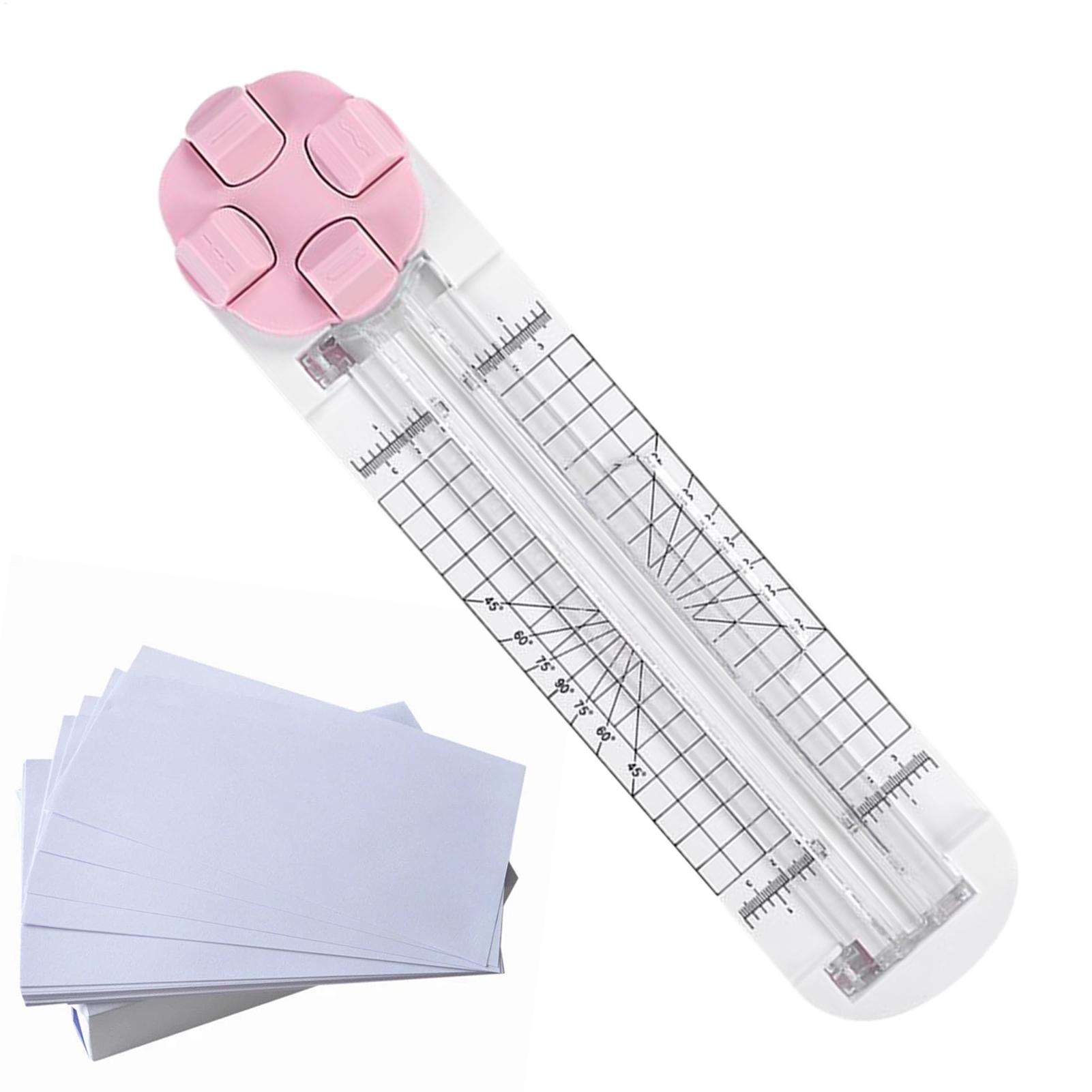 Paper Cutter for Classroom 4-in-1 Portable Scrapbook Paper Cutter Scrapbooking Tool for Cutting Label Cardboard School Offices blu