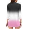 Women's Fashion Casual Lapel 3/4 Sleeve Print Shirt Women's V-Neck Tops