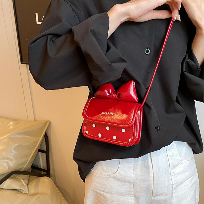 Children's Cute Bow Polka Dot Crossbody Bag with Coin Purse