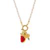 Stainless steel fruit heart boots ins high-end feeling collarbone chain pearl starfish necklace gold-plated