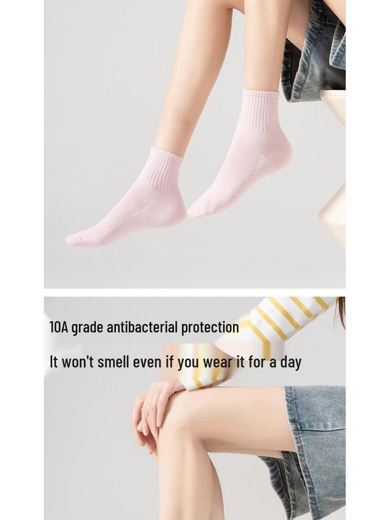 10A Children's Solid Color Mid-Calf Anti-Odor Socks - Aromatherapy Gift Box Set, Breathable and Business Style