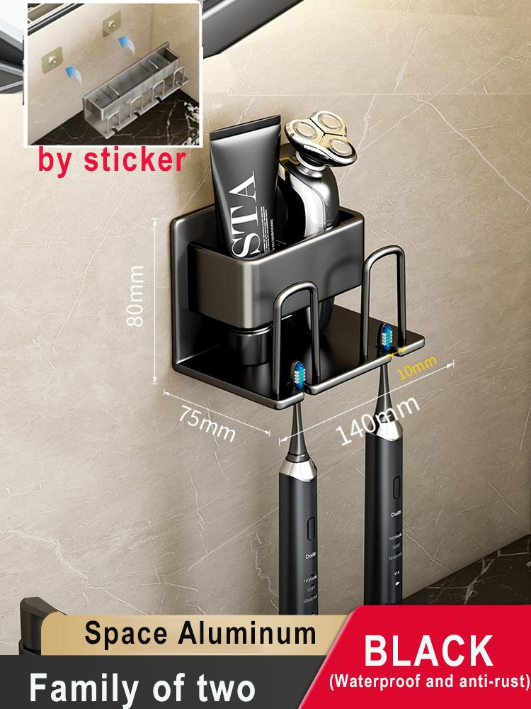 Toothbrush Holder Wall-mounted Gargle Cup Storage Electric Razor Shaver Shelf Batchroom Toiletries Organization Toothbrush Rack