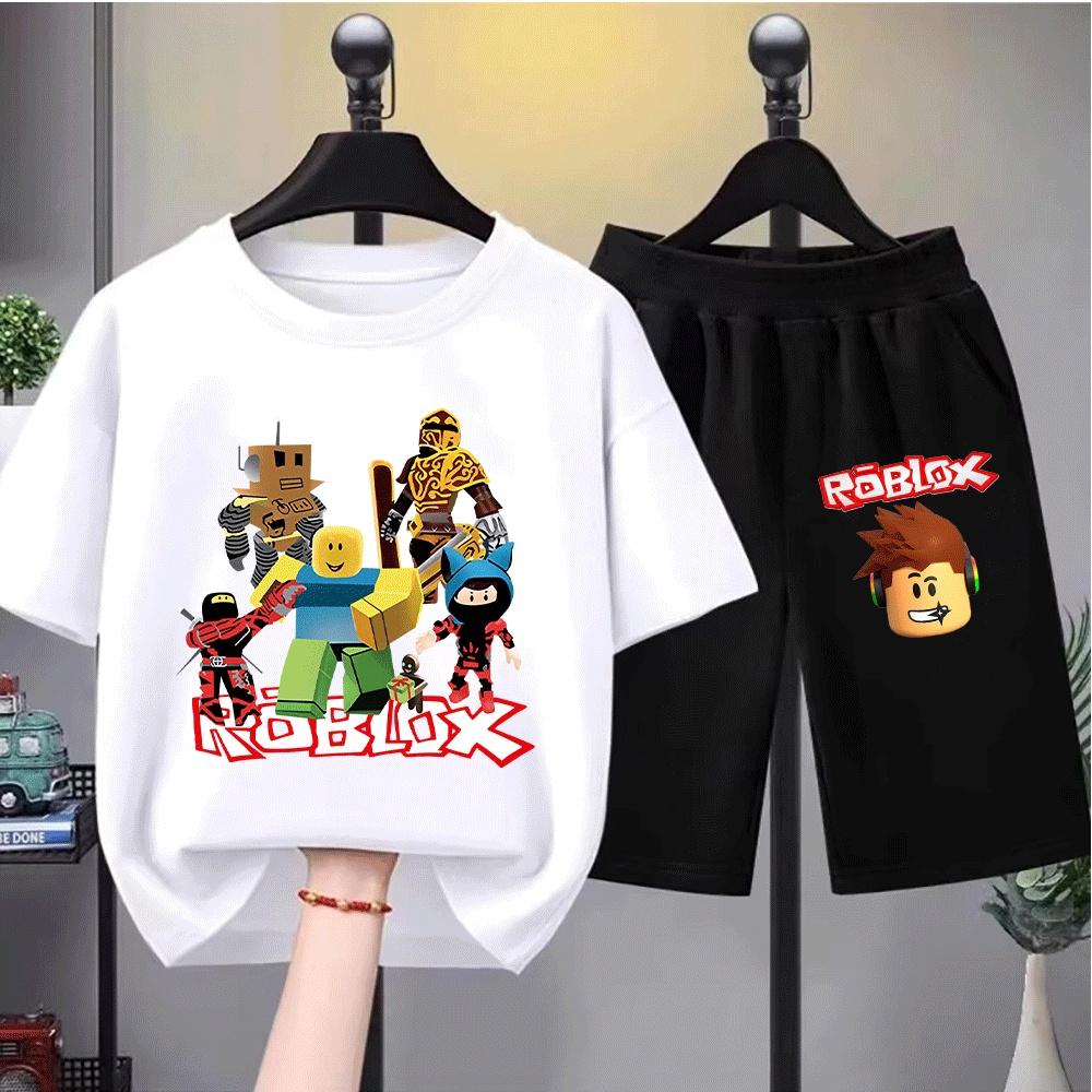 ROBLOX Character Print Kids T-Shirt Set Cute and Stylish Cartoon Design for Boys and Girls Fashionable and Comfortable Childrens 100