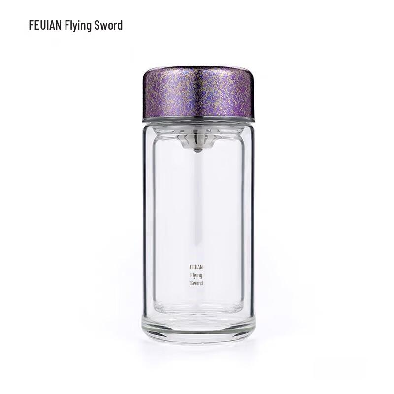 Feijian Pure Titanium Double-Layer Borosilicate Glass Tea Cup