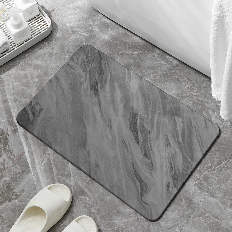 Teppich mit Marmormusterimitat Nordischer Stil Badezimmer Rutschfest und Saugfähig Fußmatte Heimdekoration