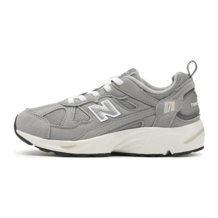 

New Balance NB 878 Нескользящие Прочные Кроссовки с Низким Верхом для Бега Детские Кроссовки Серые PV878MC1 30