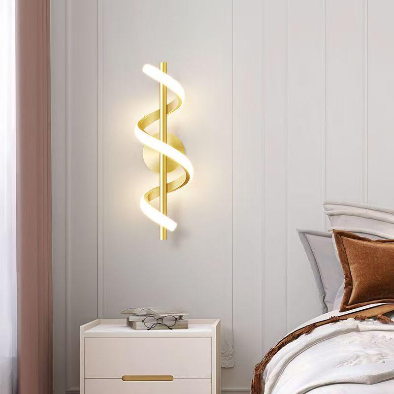 Modern Minimalist LED Spiral Wall Light - Warm Soft Bedroom Decor & Aisle Illumination
