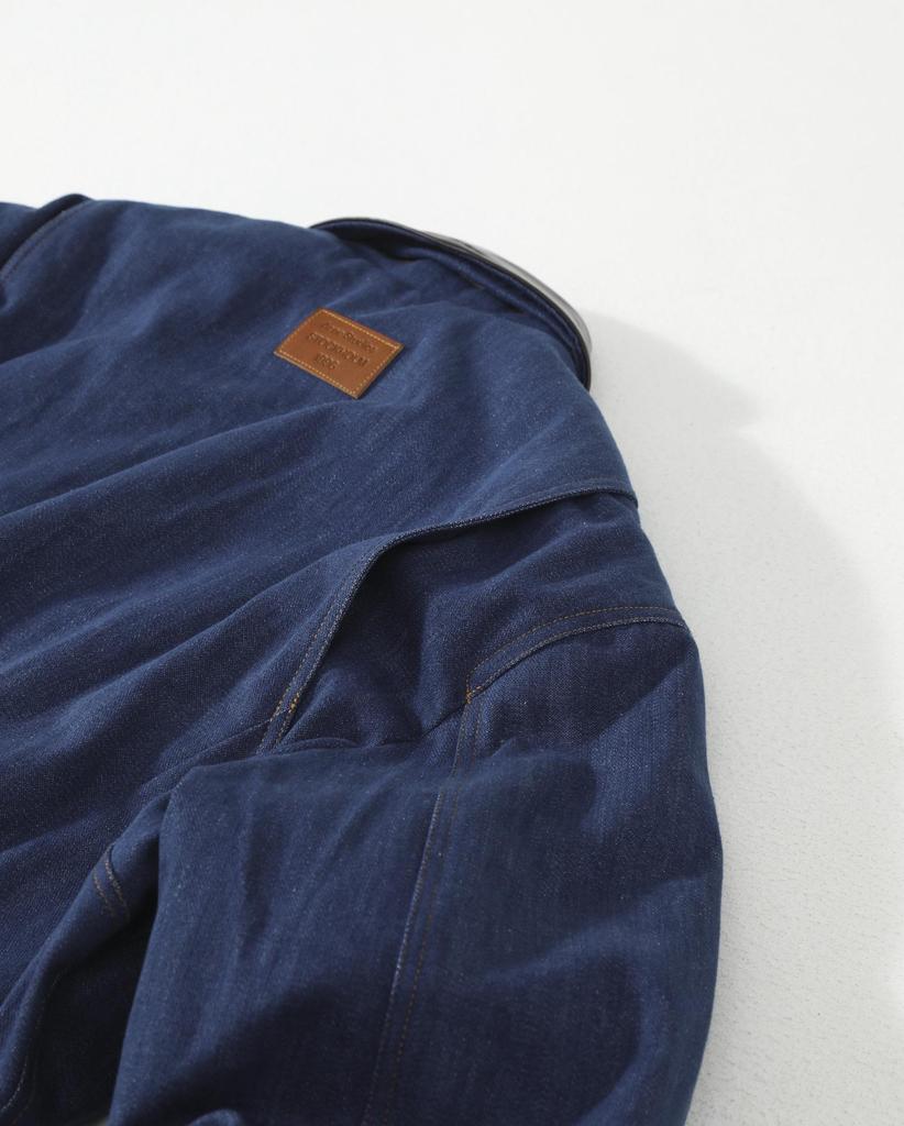 Wysokiej jakości Retro Dżinsowa Bawełniana Kurtka z Klapami i Zamkiem - Luźne Okrycie Wierzchnie w Stylu Stodoły