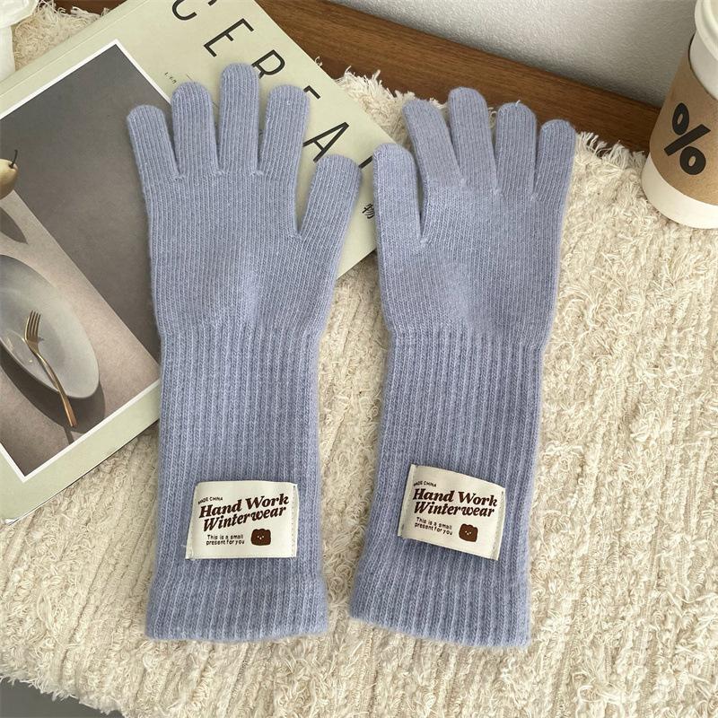 Gloves  Wool Knitted Touch Screen Cloth Thickened Winter Outdoor Warmth for Women Riding