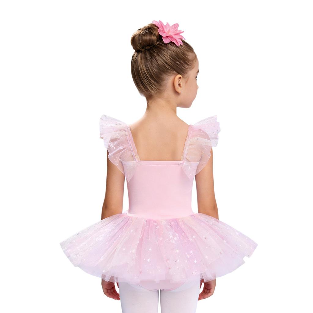 Kids Girls Ballet Dance Dress Sleeveless Embroidery Sequin Tulle Tutu Fairy Princess Dresses Figure Skating Gymnastics Dancewear