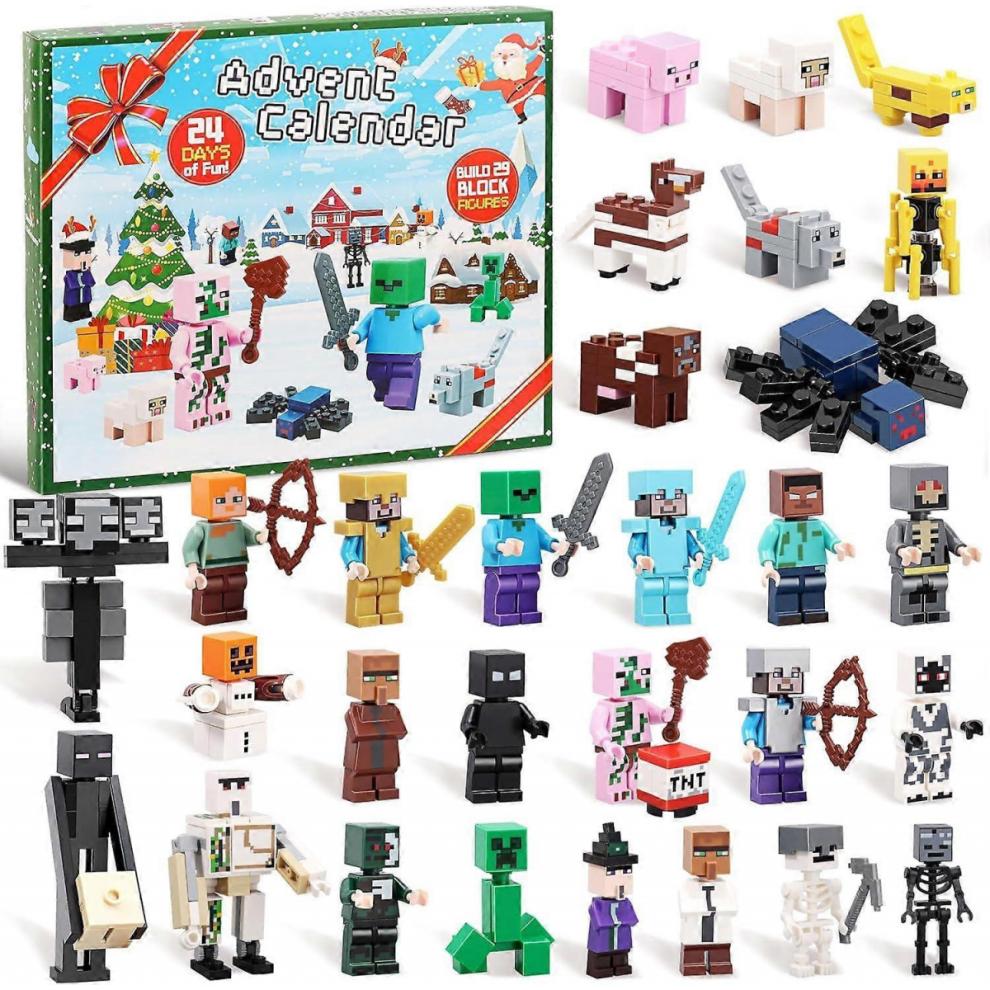 Minecraft Advent Calendar 2025: 24 Days Building Blocks Toy Figures Countdown Christmas Gift for Boys