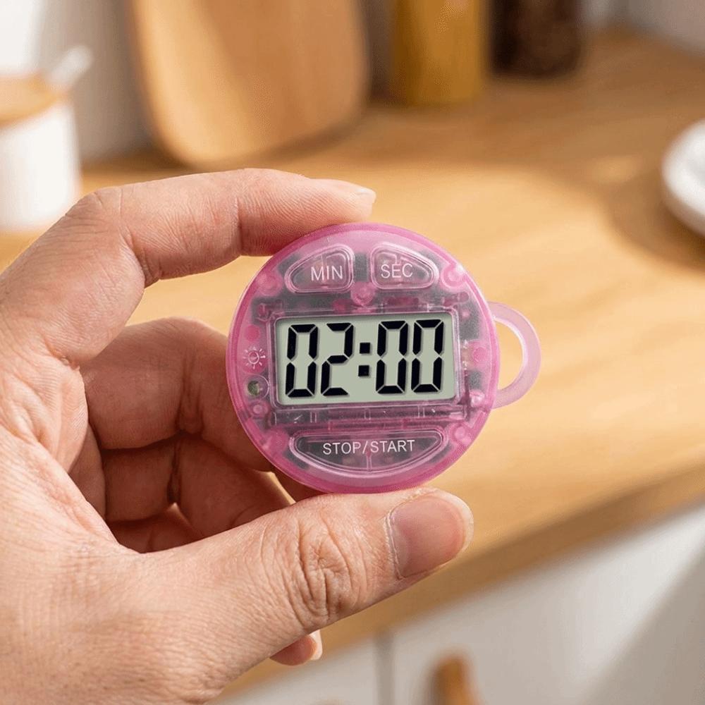 LCD Display Digital Timer Handheld Keychain Timer Convenient Countdown Timer Baking