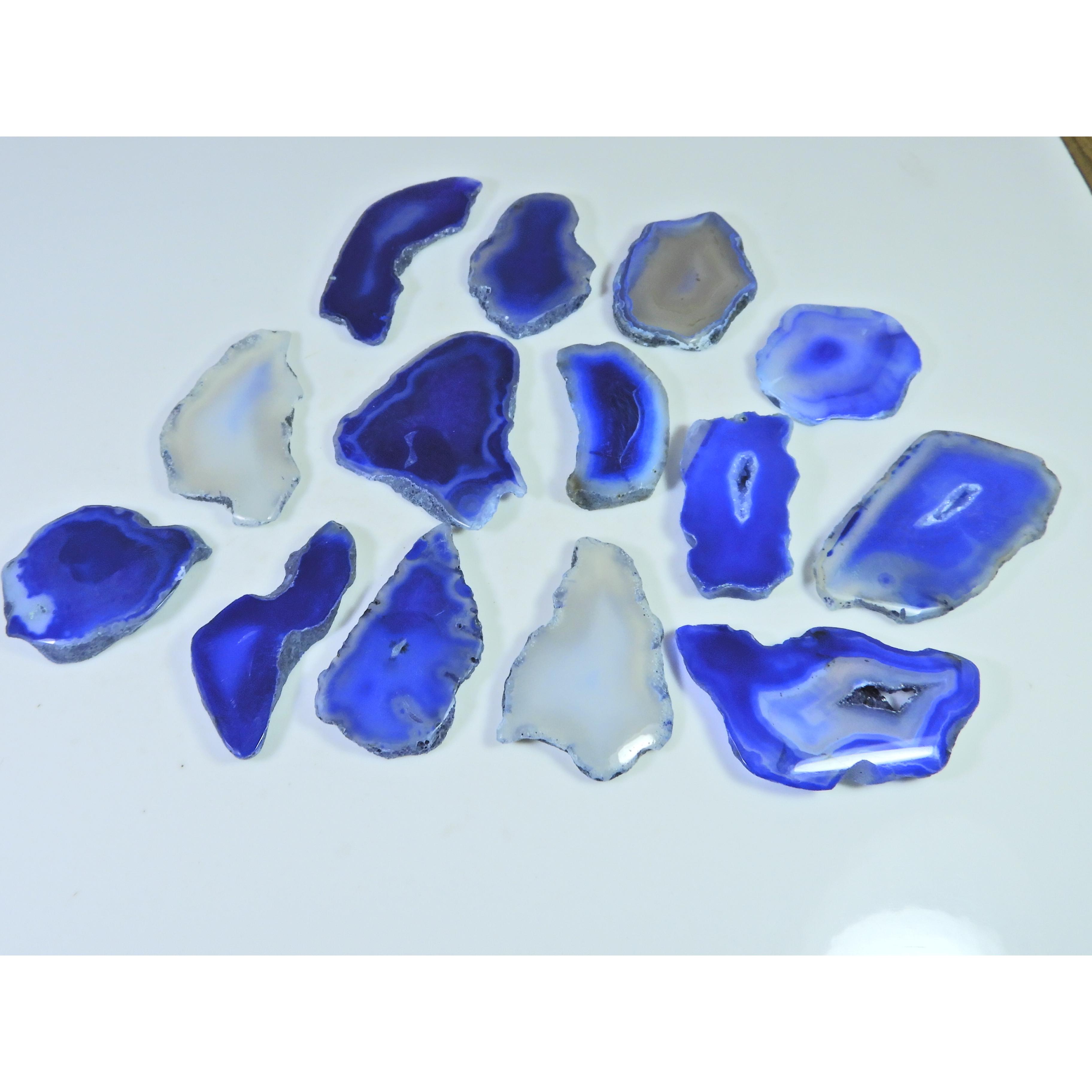 585Cts. Slice Druzy Agate Fancy Cabochon Loose Gemstone 28X38X05-26X53X05MM B-396