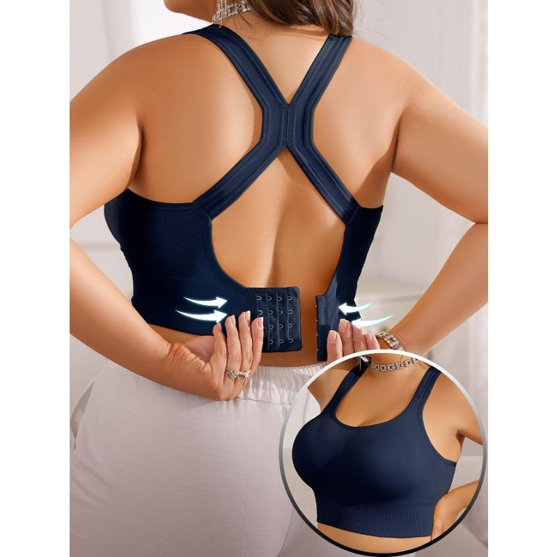 Women Plus Size Wireless Shockproof Sports Bra For Running Workout