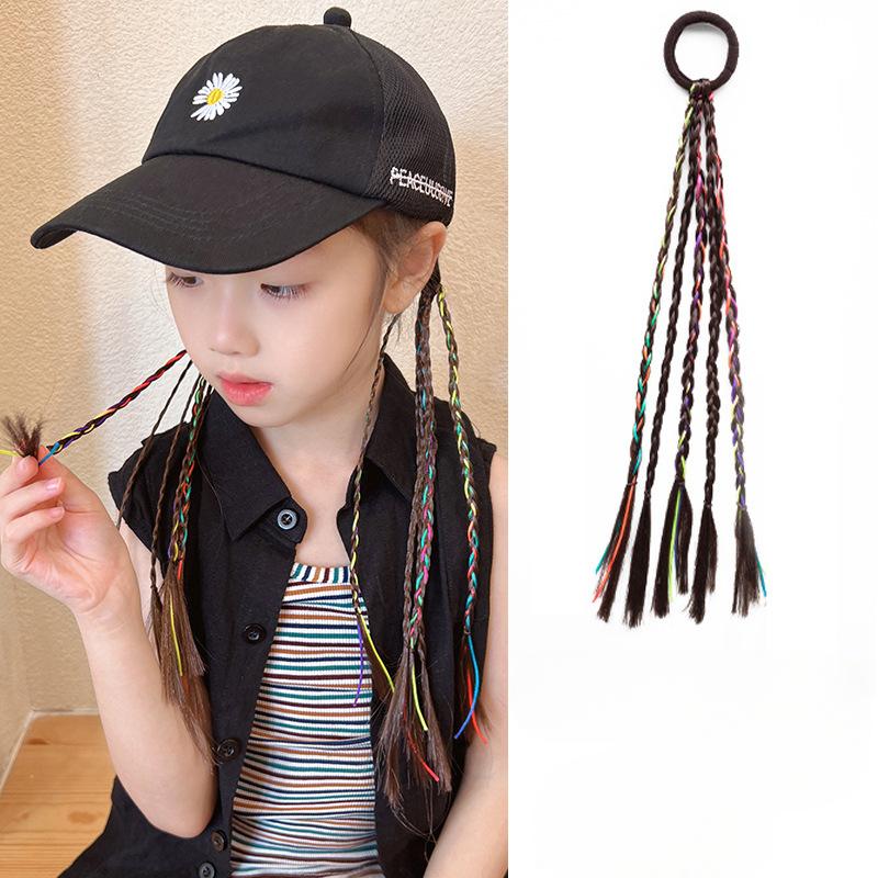 

1 шт. Градієнтна барвиста коса Синтетичне волосся Кінський хвіст Мотузкова краватка Дівчина Принцеса Колір Хвіст Перука Дитячі аксесуари для укладки Плетельник