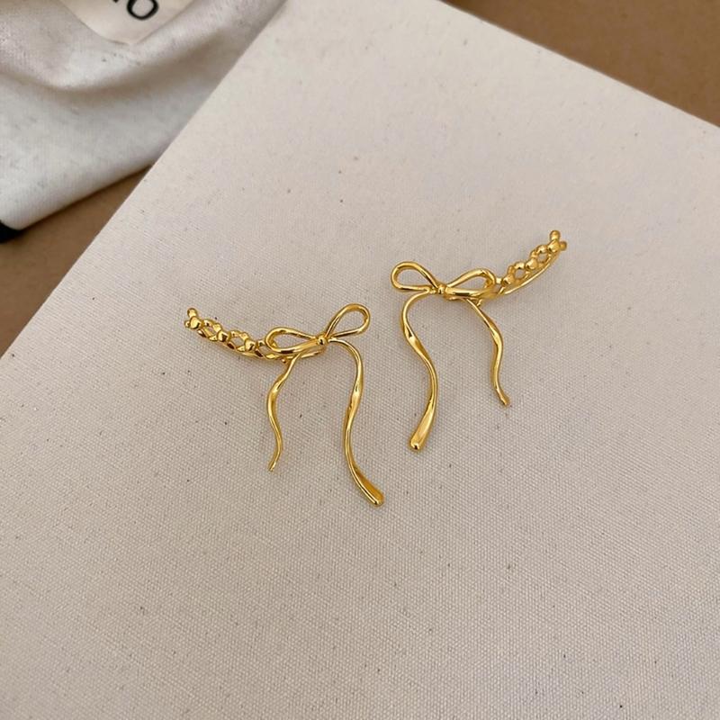 Stylish Copper Bowknot Drop Earrings Fashion Accessory Ideal for Enhancing Outfits at Various Event