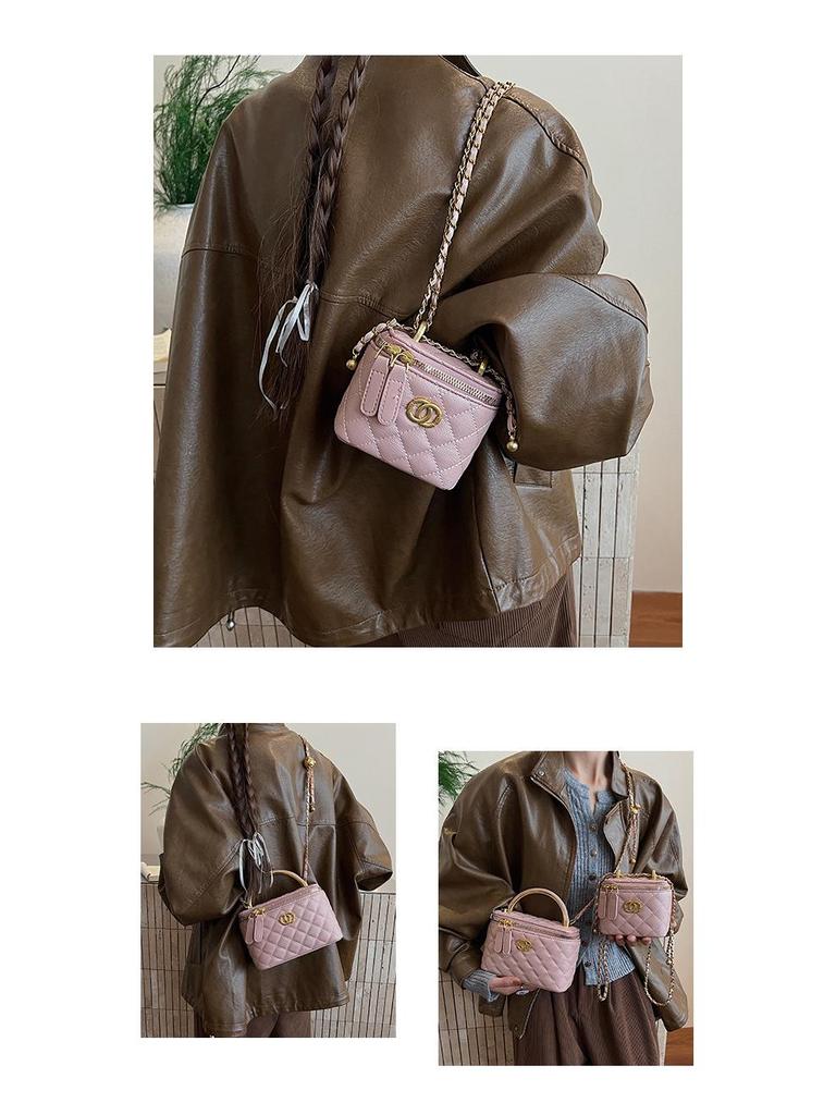 High-End Women's Diamond Pattern Crossbody Bag - Autumn/Winter Edition