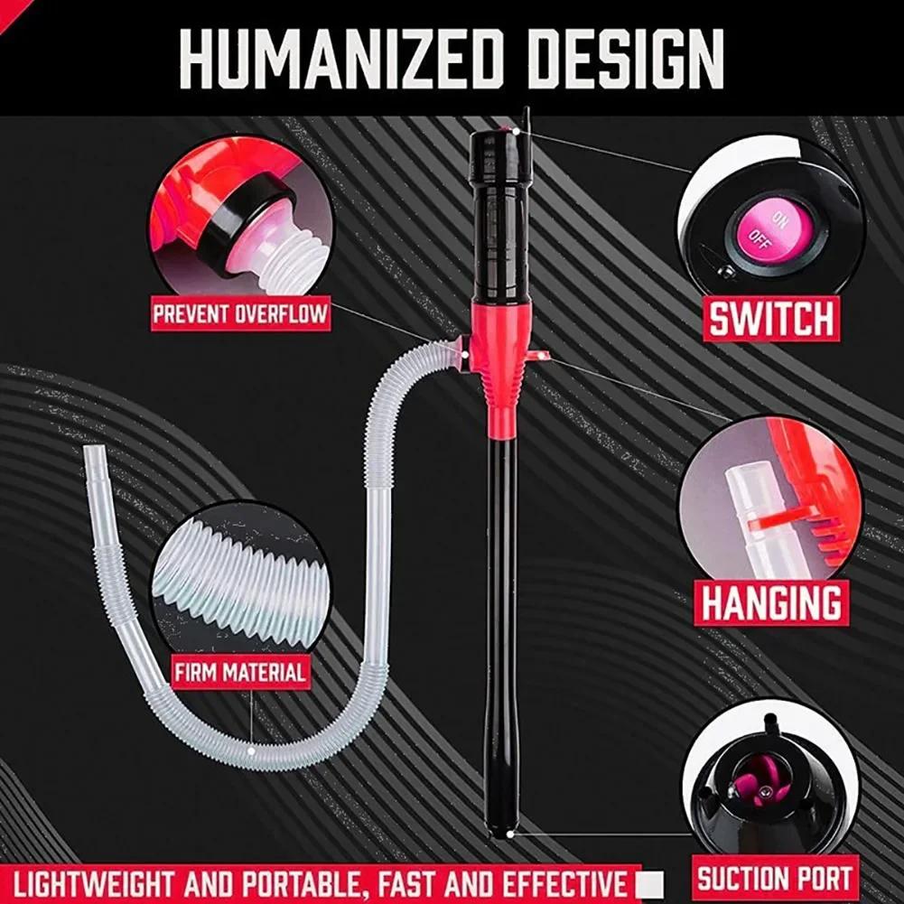 Pompă de transfer de lichide cu baterii, pompă electrică portabilă cu sifon pentru lichid, pompă portabilă pentru combustibil, apă, gaz, acvariu