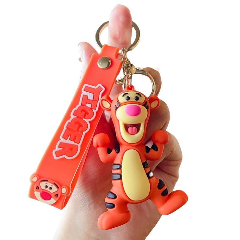 Cute Pvc Winnie The Pooh Keychain Cartoon Tiger Keyring Gift