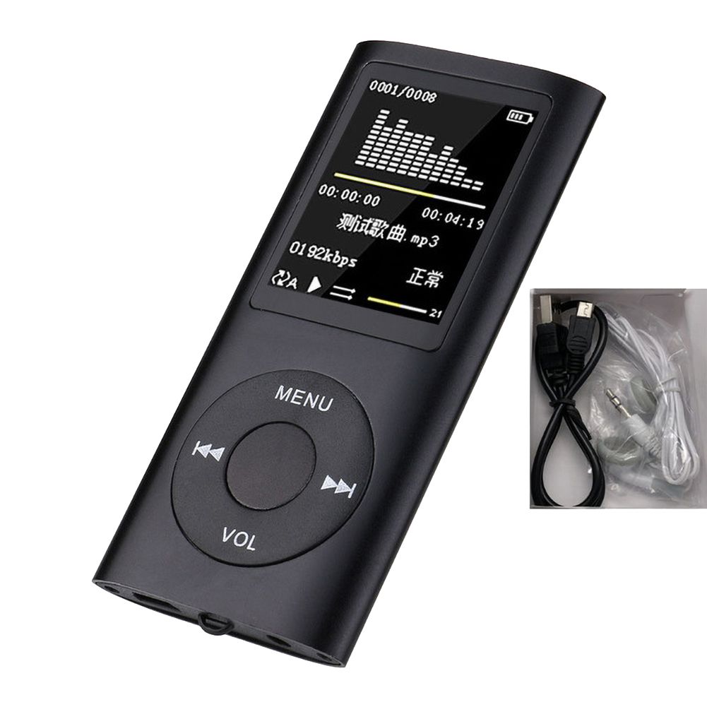 32 GB 1,8-Zoll-LCD-MP3-MP4-Player für Medien/Musik/Audio, HiFi-Player, Sprachaufzeichnung, FM-Radio-Recorder, unterstützt TF/SD-Karten, mit Kopfhörer und Ladekabel
