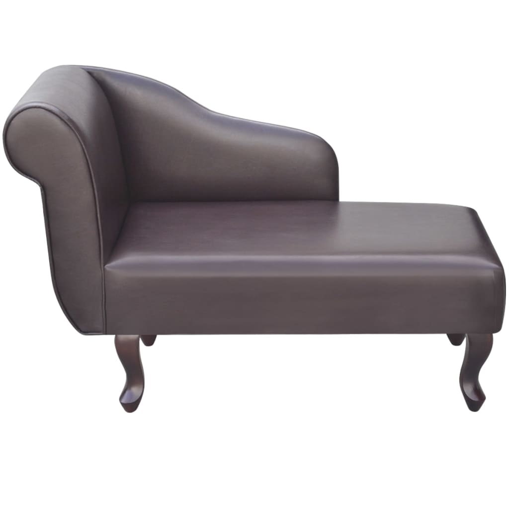 Chaiselongue In Brown Synthetic Leather