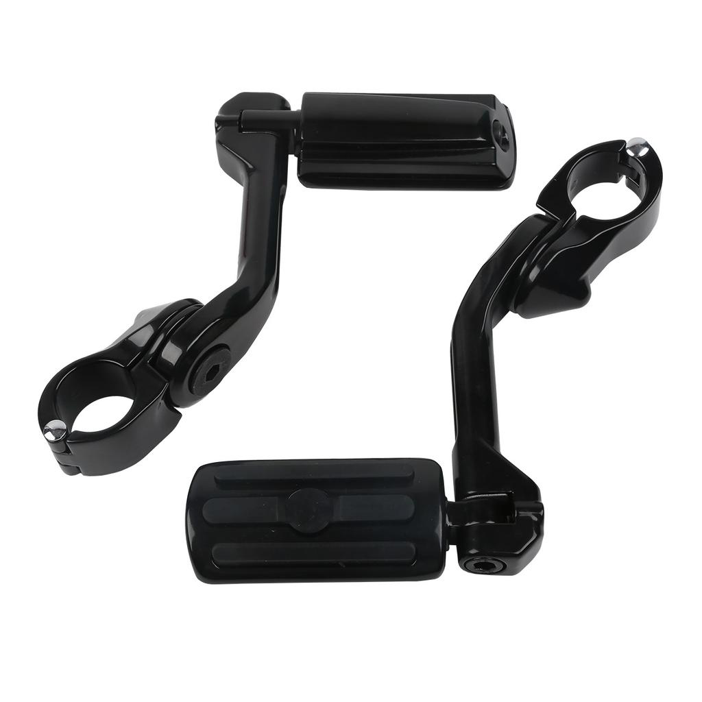 Verstellbare Highway-Fußrasten Fußstütze 1 1/4" Langer abgewinkelter Montagekit Passend für Harley 32mm Motorschutzbügel