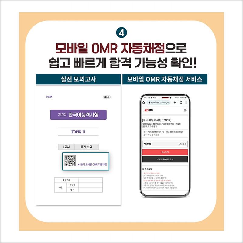 2025 Korean Proficiency Test TOPIK 2 (TOPIK 2) Past Type Problem Book + Online Test