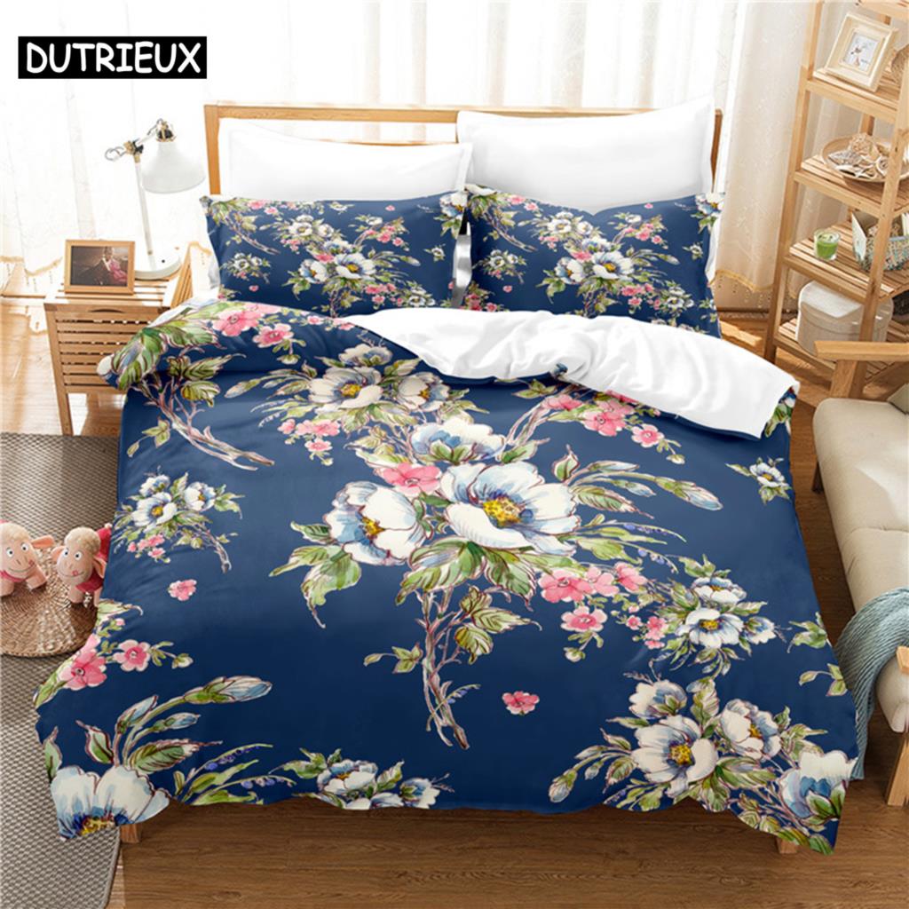 Beautiful Flowers Bedding Set Duvet Cover Set 3D Bedding Digital Printing Bed Linen Queen Size Bedding Set Fashion Design