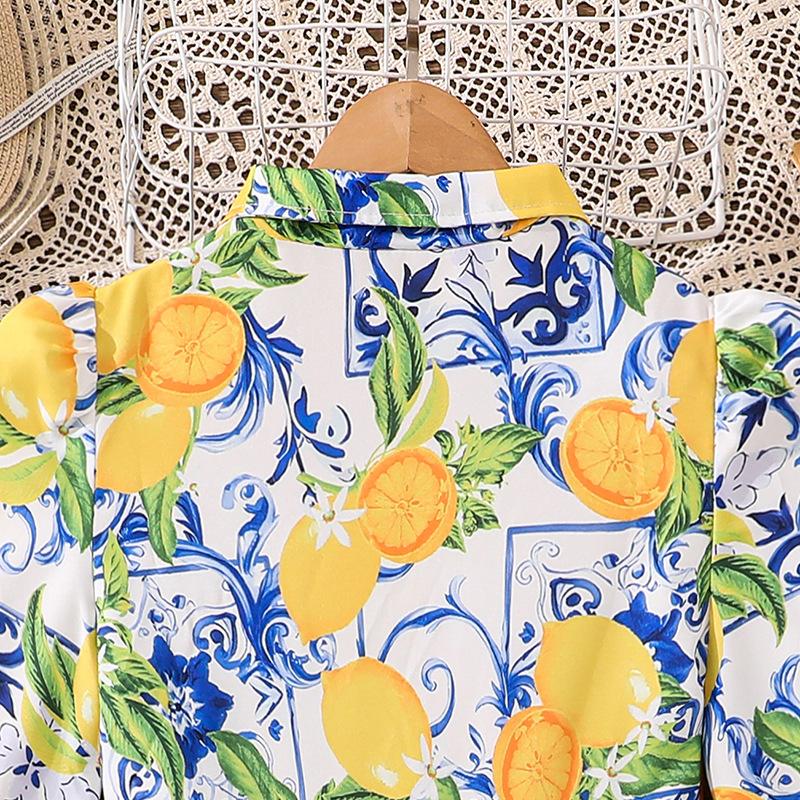 Girls' Dress Children's Clothing Autumn Winter New Style Floral Print Long-sleeved Girl 8-12Y Princess Dress