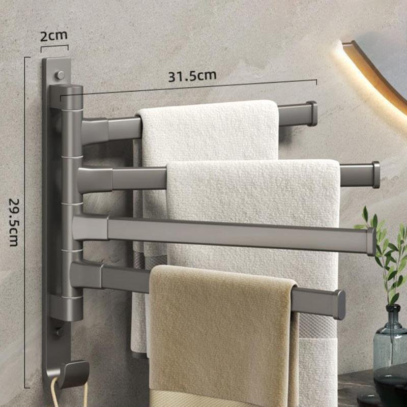 Rotary Towel Rack Perforated Toilet Rack Towel Bar Bathroom Artifact Towel Rack