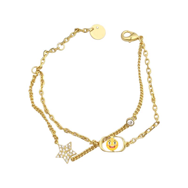 Brățară Damă Djia cu Strat Dublu, Design Stea cu Nas de Porc și Accente Diamantate