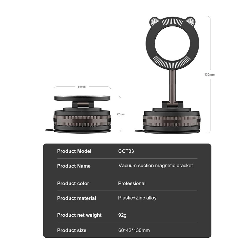 YZ Magnetic Car Mount Mobile Phone Holder Vacuum Adsorption 360° Rotation Super Strong Suction Bracket For iPhone 16-12 Samsung