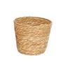 Handmade Straw Woven Flower Basket & Desktop Rattan Storage Ornament for Green Plants
