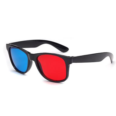 Ochelari 3D cu ramă din plastic ușoară roșie, albastră, cian pentru film anaglif, joc, DVD