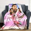 Leo Messi's Iconic Jersey Blanket Warmthful Decor Suitable for Bed Picnics Seaside Four Seasons Universal Stylish Decor Birthday Christmas Gift Blanke