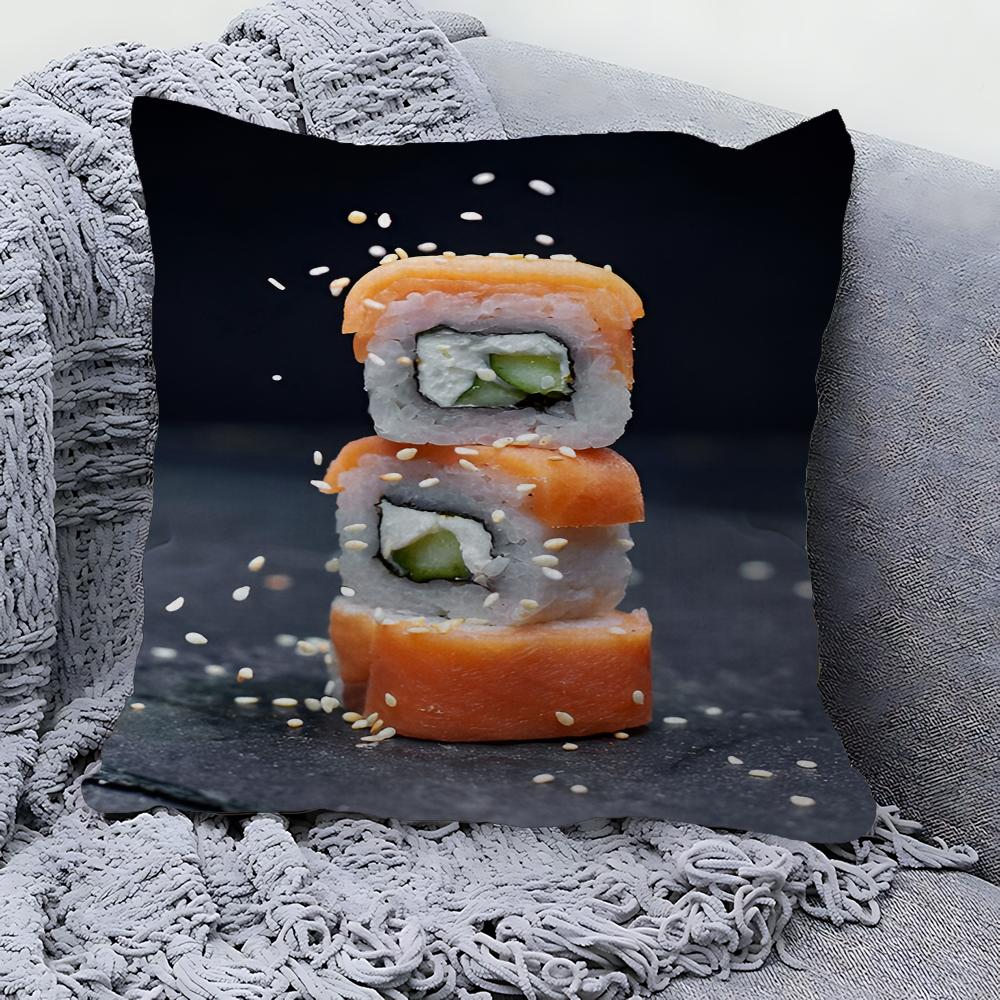 Japanese Delicious Sushi Pillowcases Home Bedding Decorative Pillow Cover Wedding Super Soft Pillow Case