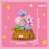 Flower Pot Micro Construction Block DO IT YOURSELF Rose Sunflower MOC Bouquet Mini Diamond Model Brick Toy Ideal for Kids Desk Decoration