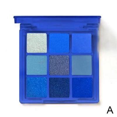 Paleta stínů modrá, matná, žlutá, neonový lesk, třpytky, 9 barev, modrá, 1 kus