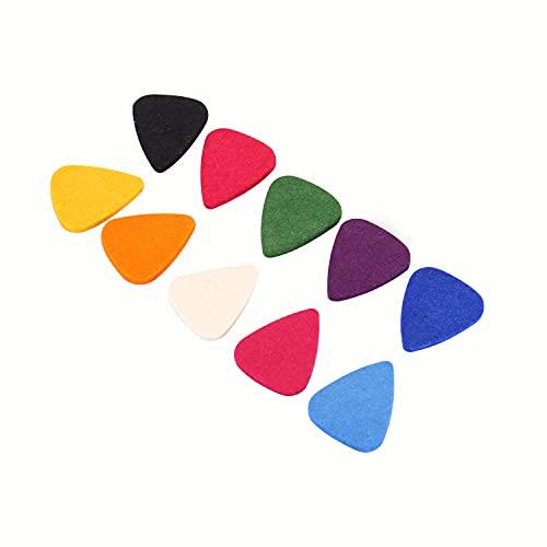 Heart Shaped Felt Ukulele Picks 10pcs Wool Felt Guitar Bass Picks With Pick Case Soft Tone for Nylon String Instruments Various Colors