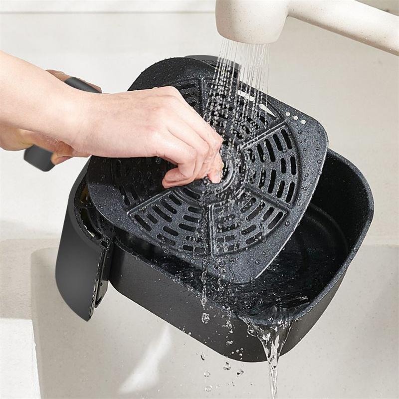 Friggitrice ad aria multifunzionale per uso domestico di grande capacità 8,8 litri Schermo touch intelligente trasparente Friggitrice elettrica in acciaio inossidabile Friggitrice ad aria completamente automatica
