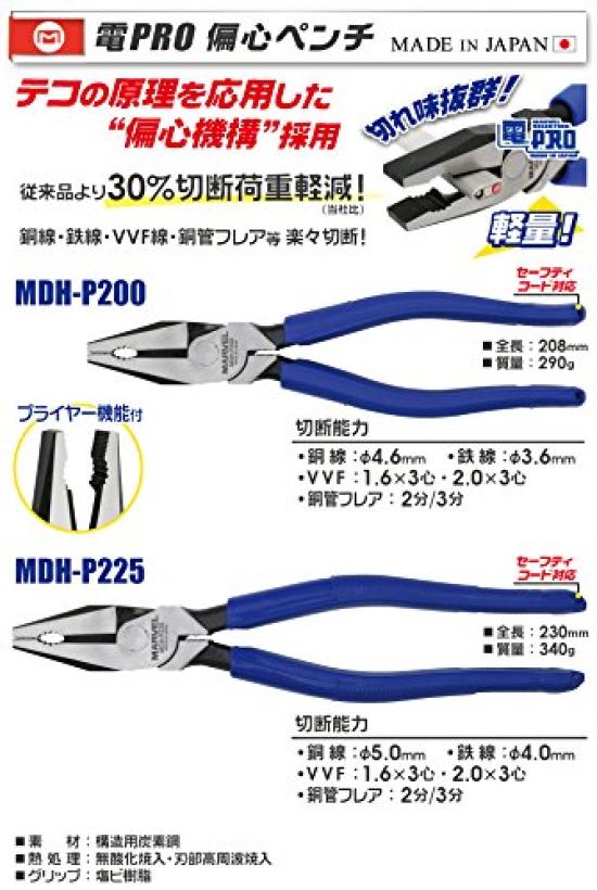 MARVEL Electric PRO Eccentric Pliers 200mm A for the electrician skill exam MDH-P200 must-have