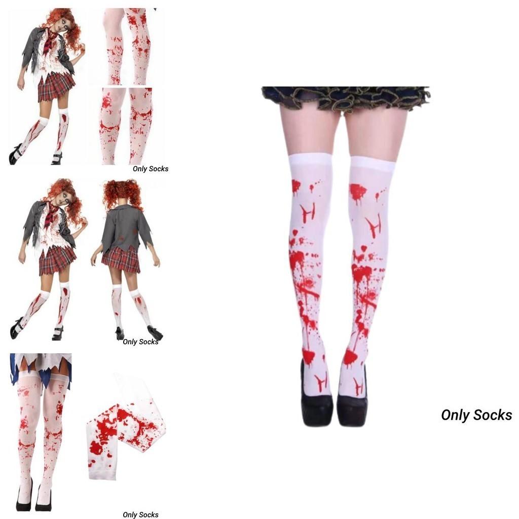Halloween Blood Stockings For Costume Party Nurse Zombie Bloody Silk Stockings