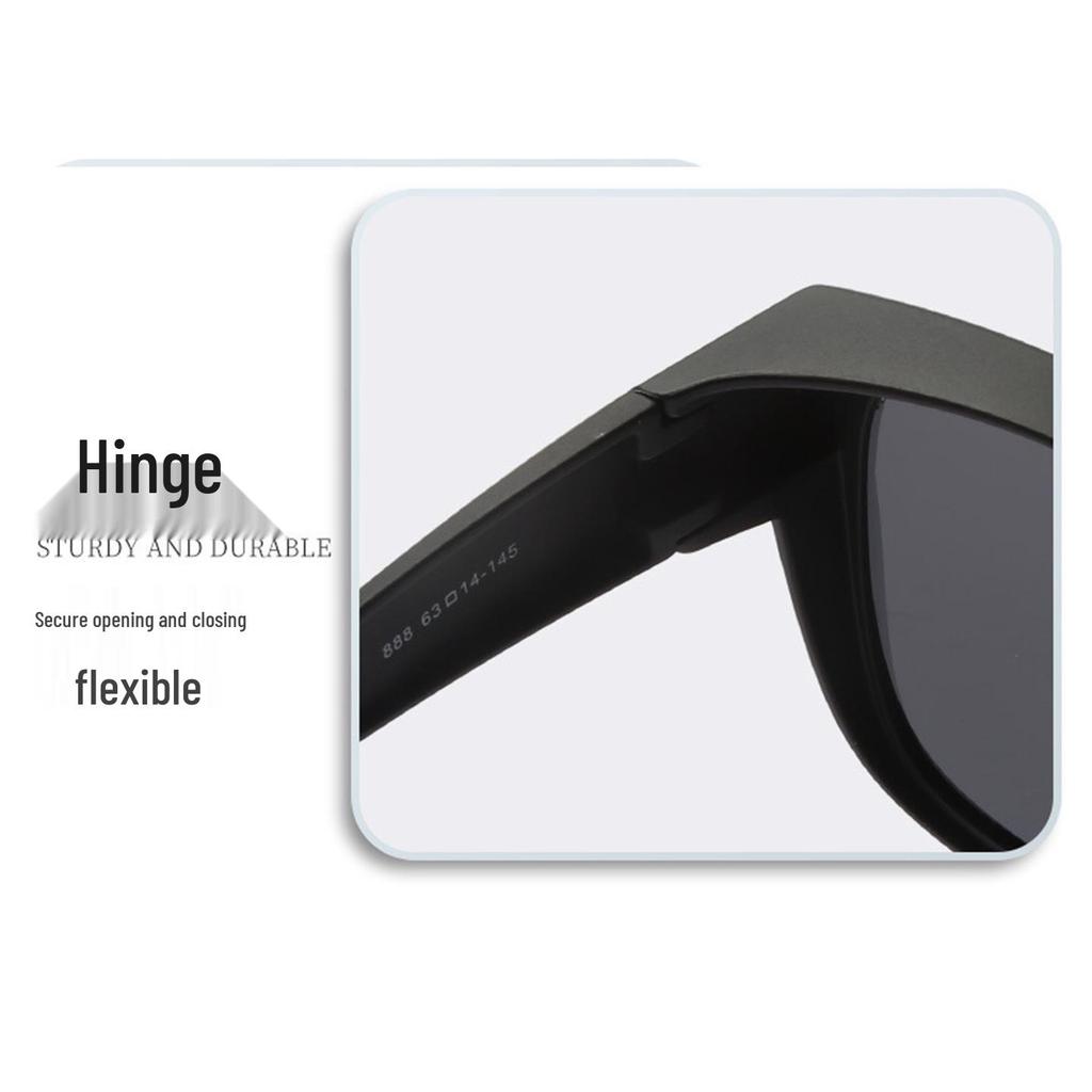 Unisex Polarized TR Clip-On Glasses Set - Trendy, Large Frame Sunglasses for Driving