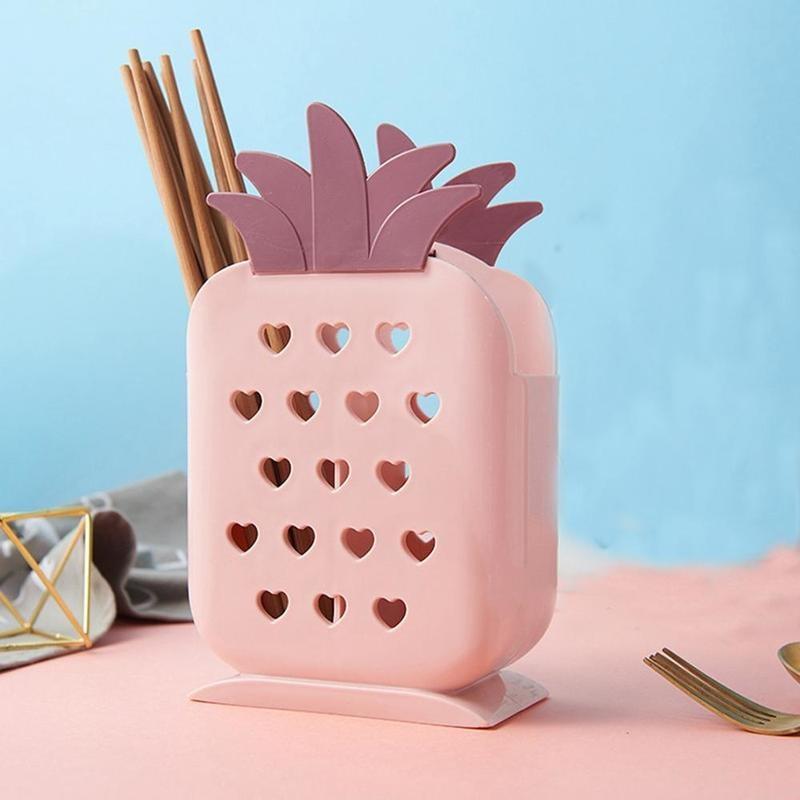 Kitchen Storage Rack Pineapple Drain Chopsticks Cage Plastic Chopsticks Spatula Spoon Hanging Basket