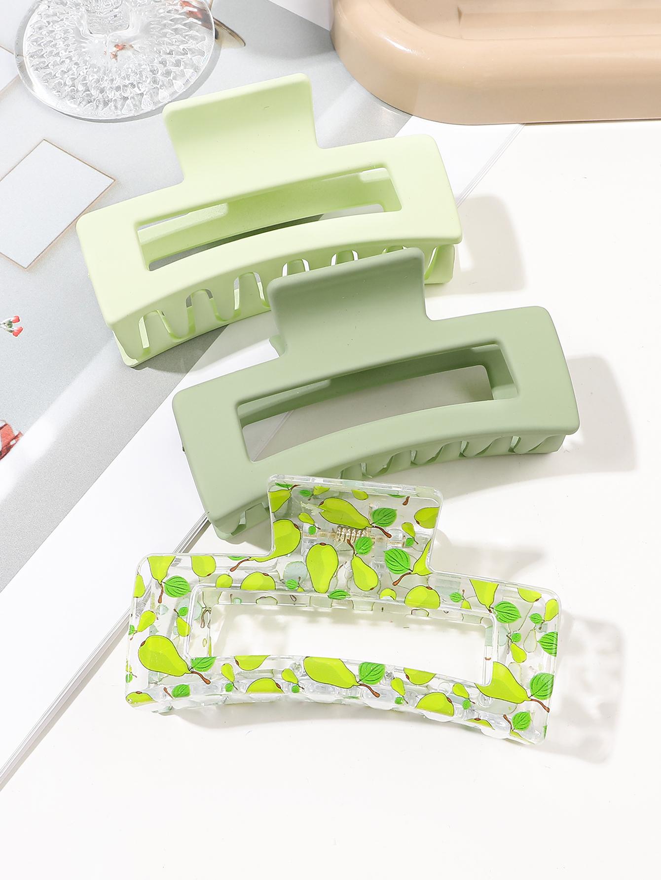 

3 шт. Зажимы-крабы для волос среднего размера для женщин и девушек, розовые матовые квадратные зажимы для густых и тонких волос с сильной фиксацией