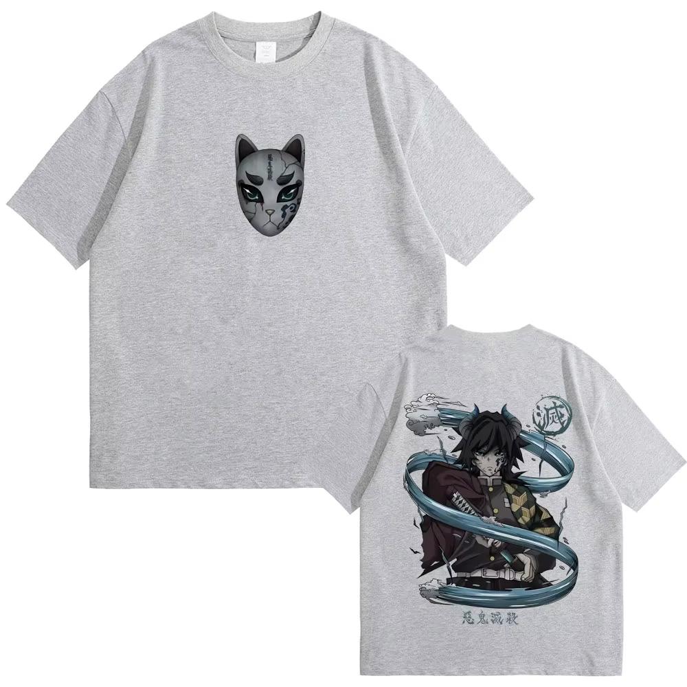 

Anime Demon Slayer Tomioka Giyuu Double Sided Print T-shirts Men Women Clothing Cartoon Oversized T Shirt Man Casual Cotton Tees 4XL