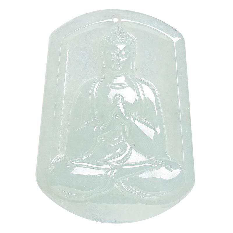 Natürlicher Myanmar A-Qualität Jadeit Buddha Anhänger für Schaf & Affe Sternzeichen - Unisex Schutzgottheit.